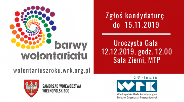 plakat konkursu Barwy Wolontariatu 2019