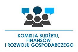 ikonki osób z dymkami dyskusji, pod nimi napis Komisja Budżetu, Finansów i Rozwoju Gospodarczego