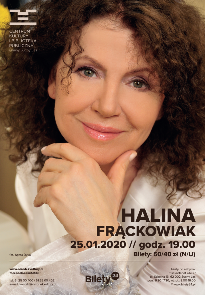 plakat promujący koncert Haliny Frąckowiak w Suchym Lesie