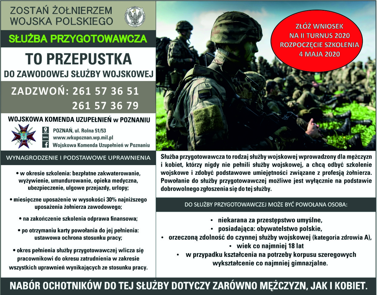 SP II 2020 1 - Wojsko zaprasza ochotników w swoje szeregi