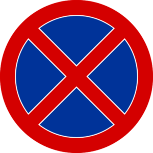 Znak drogowy - zakaz zatrzymywania się