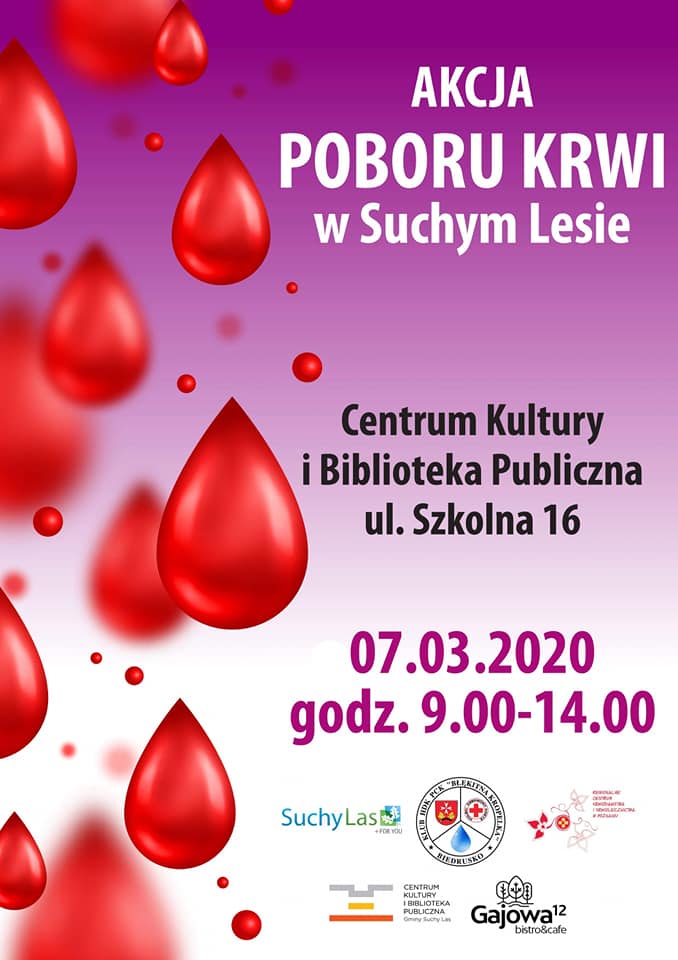 akcja poboru krwi w Suchym Lesie 7 marca 2020