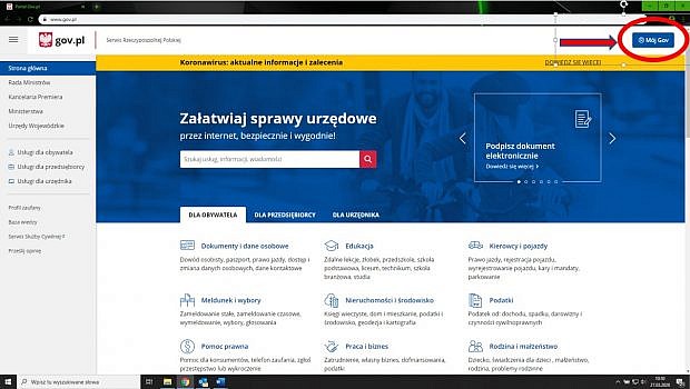 Strona internetowa gov.pl