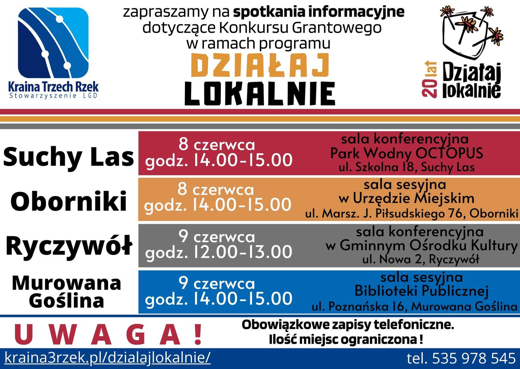 Informacje na temat spotkań w sprawie programu Działaj lokalnie 2020