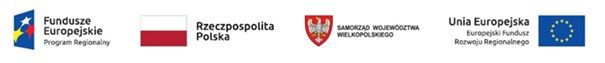 Logotypy: Funduszów Europejskich, Rzeczpospolitej Polskiej, Samorządu Województwa wielkopolskiego oraz Unii Europejskiej