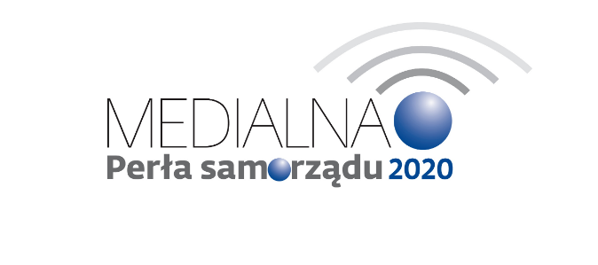 Logo pt. Medialna Perła Samorządu 2020.