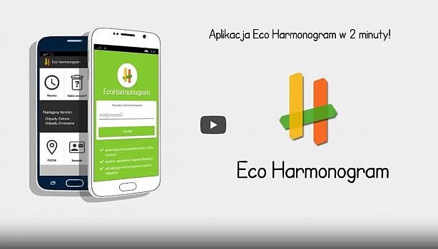 Grafika dotyczaca aplikacji mobilnej Eco Harmonogram.