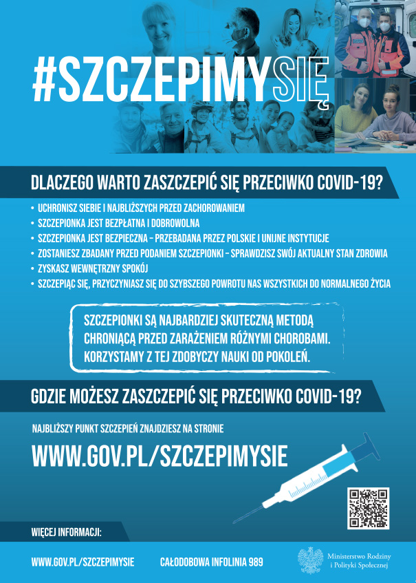 plakat informacyjny #szczepimy się