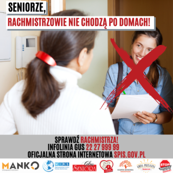 Plakat promujący akcję - Rachmistrzowie nie chodzą po domach