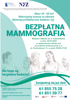 mammografia 245x350 - Bezpłatna mammografia w lipcu