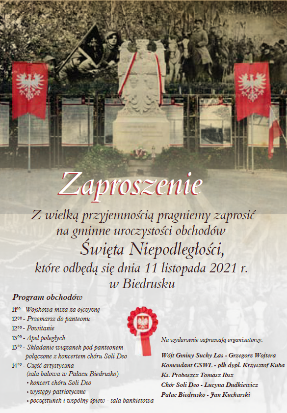 Biedrusko plakat uroczystości niepodległościowych.