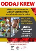 Plakat informujący o akcji poboru krwi.