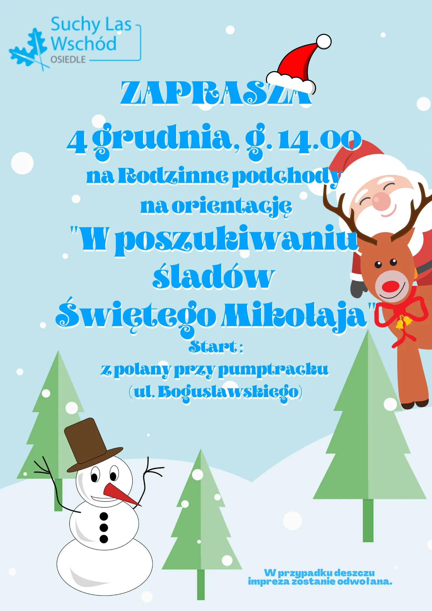 4 grudnia o godz. 14:00 rodzinne podchody na orientacje "W poszukiwaniu śladów świętego Mikołaja"