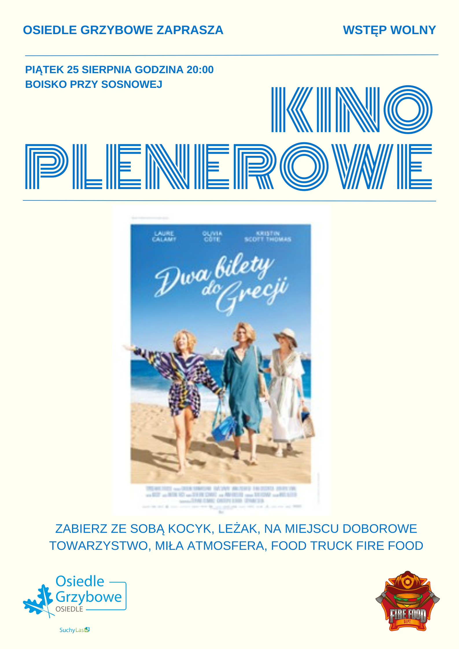 kino plenerowe - plakat informacyjny
