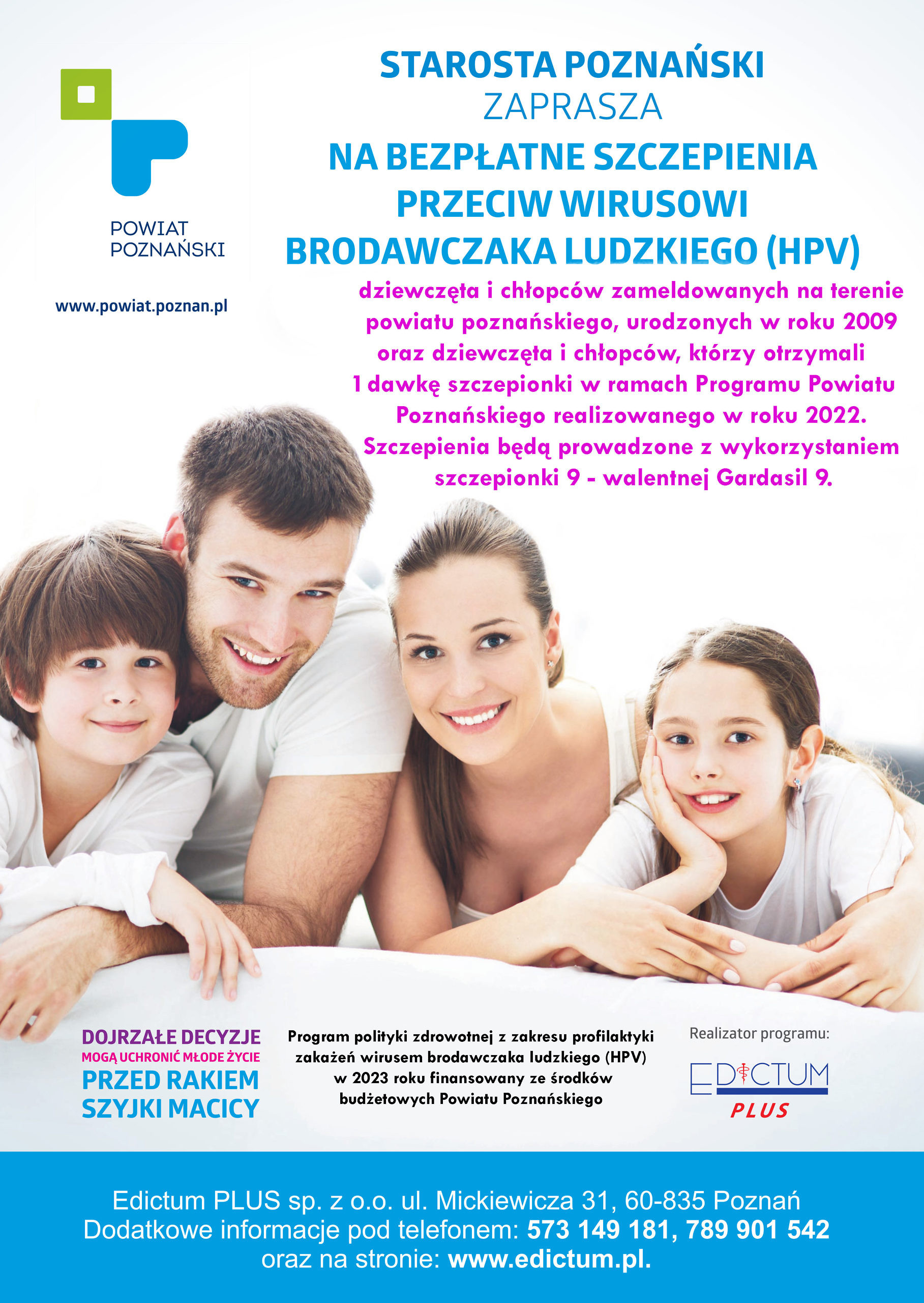 plakat hpv 2023 scaled - Szczepienia przeciwko wirusowi brodawczaka ludzkiego (HPV) - zapisy od 11 maja