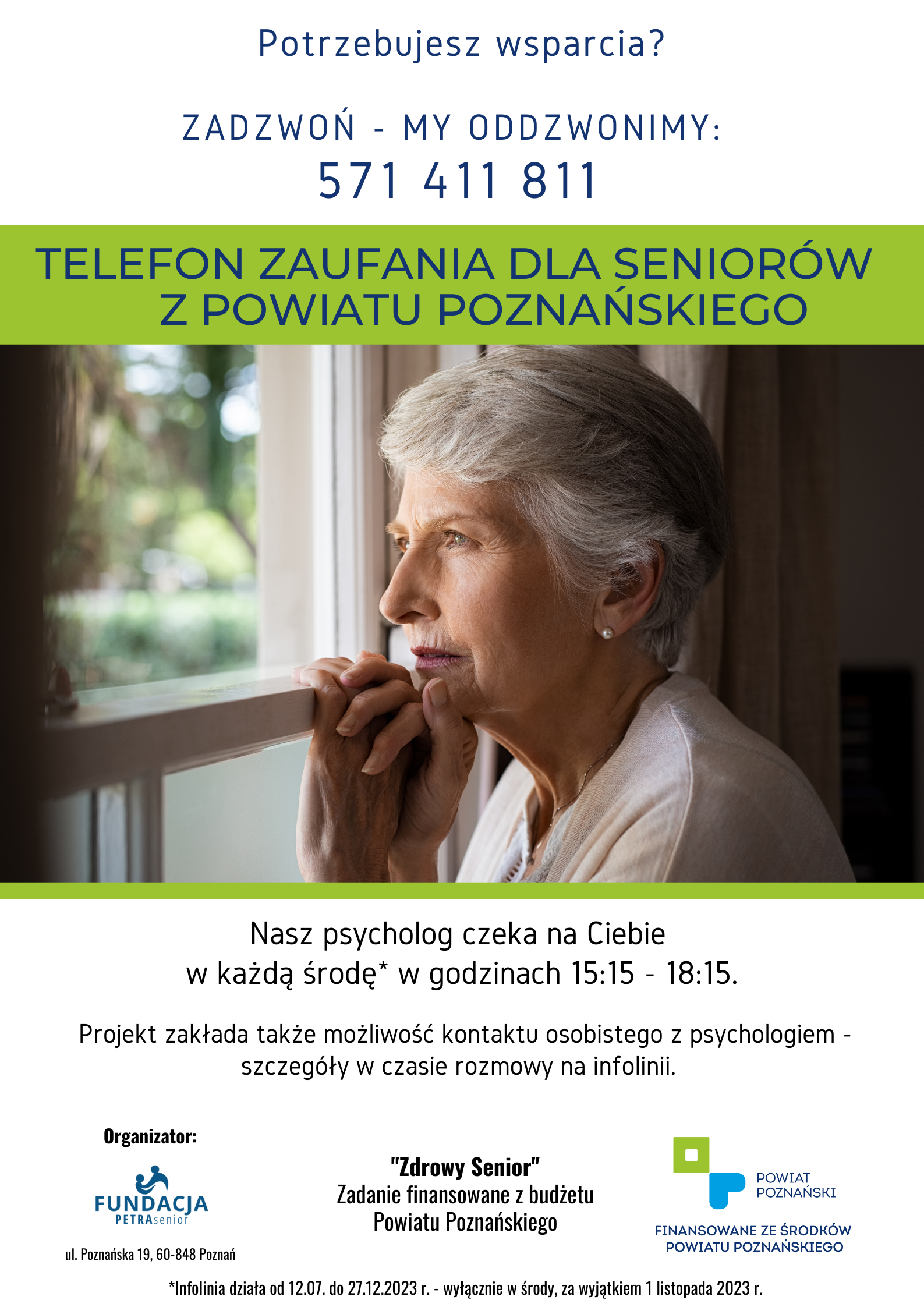 plakat - telefon zaufania dla seniorów