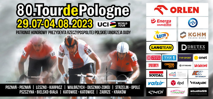 Plakat Tour de Pologne ze sponsorami