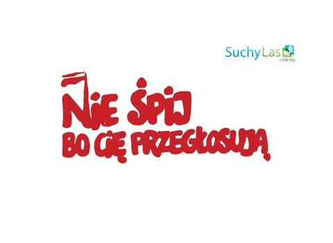 Logo kampanii Nie śpij, bo cię przegłosują i logo gminy Suchy Las.