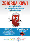 zbiórka krwi w Suchym Lesie - plakat