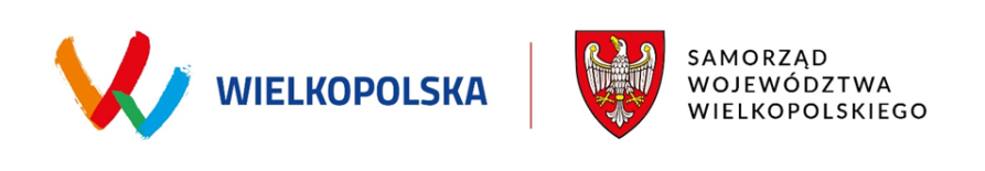 logo Wielkopolska po lewej, herb województwa i napis "Samorząd Województwa Wielkopolskiego" po prawej