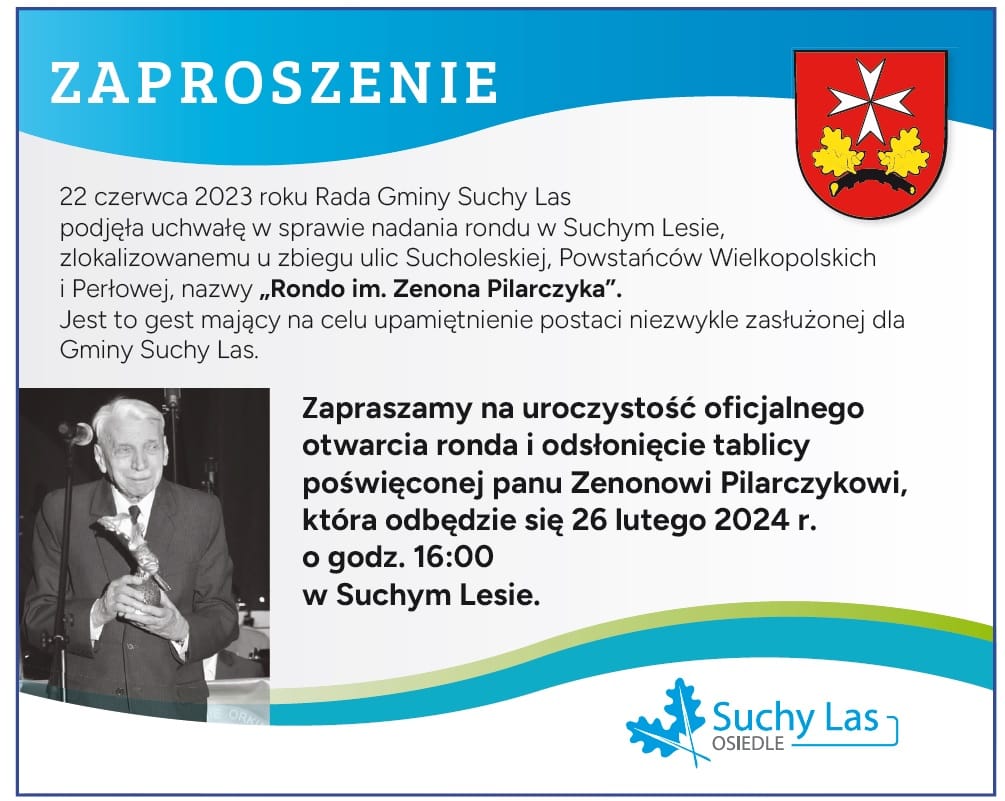 Zaproszenie na otwarcie Ronda Pilarczyka