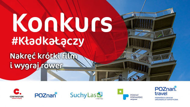 grafika do konkursu Kładka łączy, na zdjęciu kładka w Owińskach