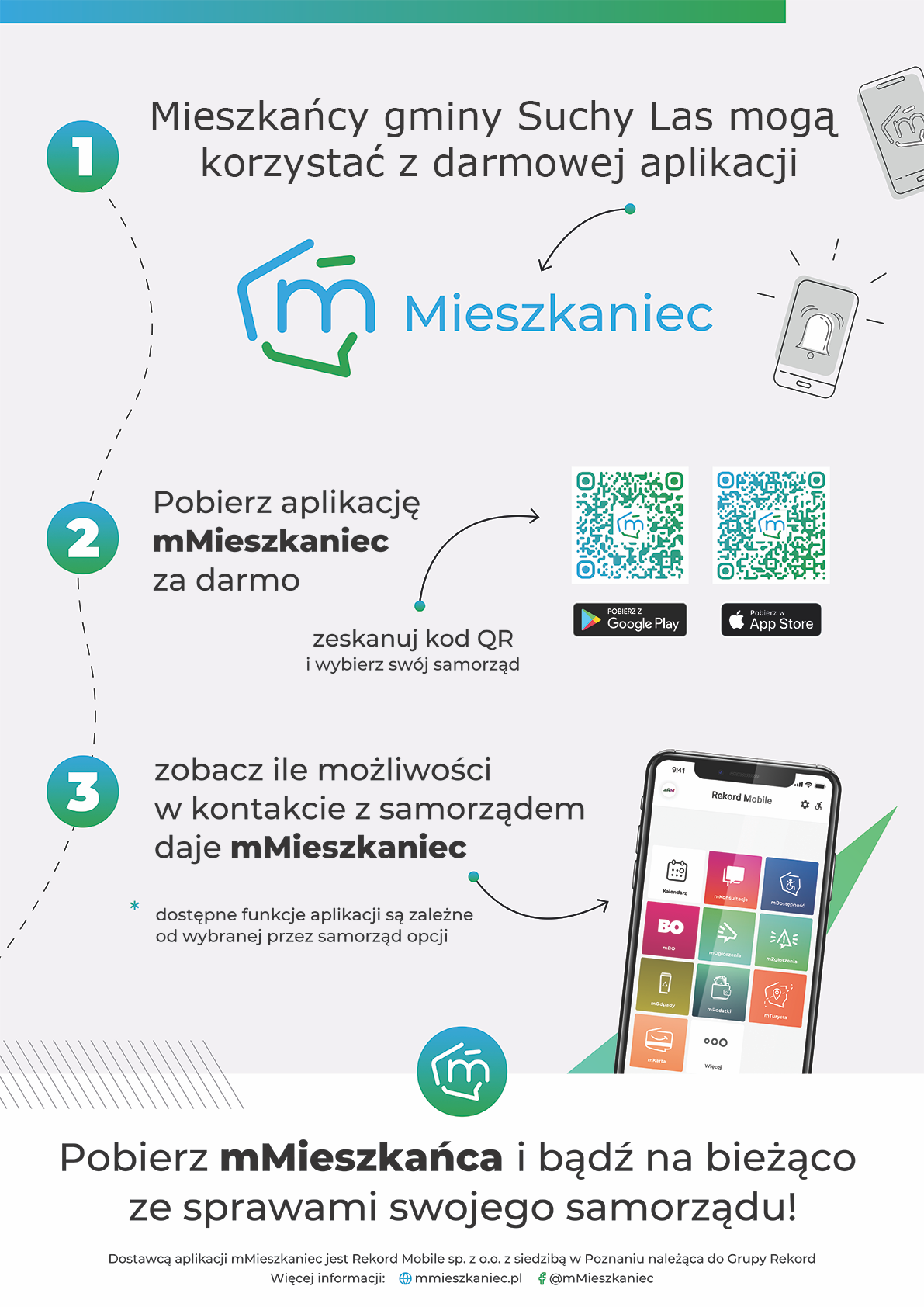 plakat mMieszkańca z kodami QR