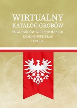 Okładka katalogu z flagą Polski i powstańczą.