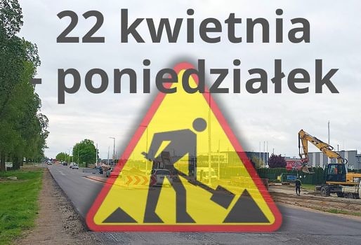 Zdjęcie drogi, na którym znajduje się znak drogowy - roboty drogowe