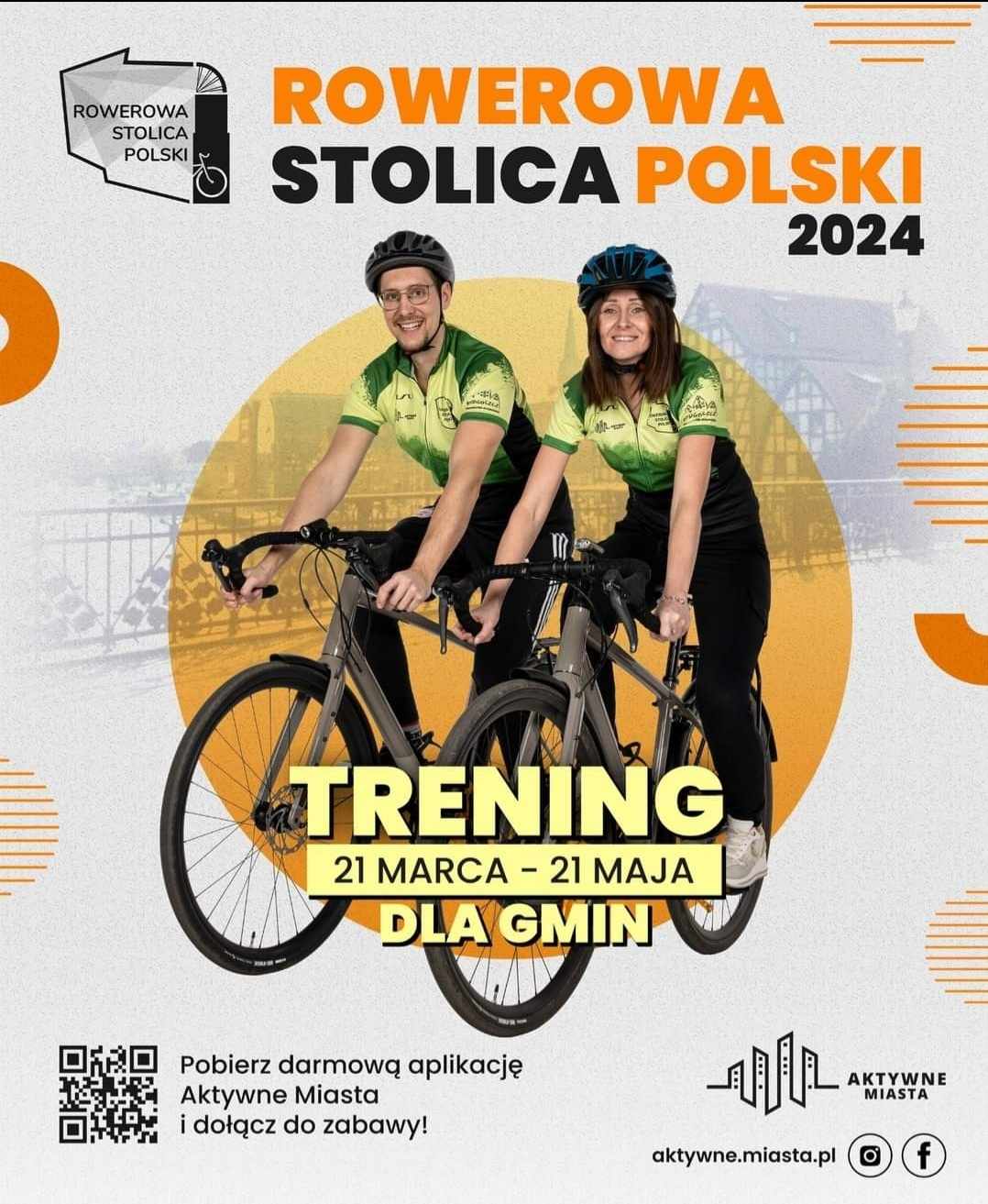 plakat rowerowa stolica polski trening 21 marca - 21 maja dla gmin