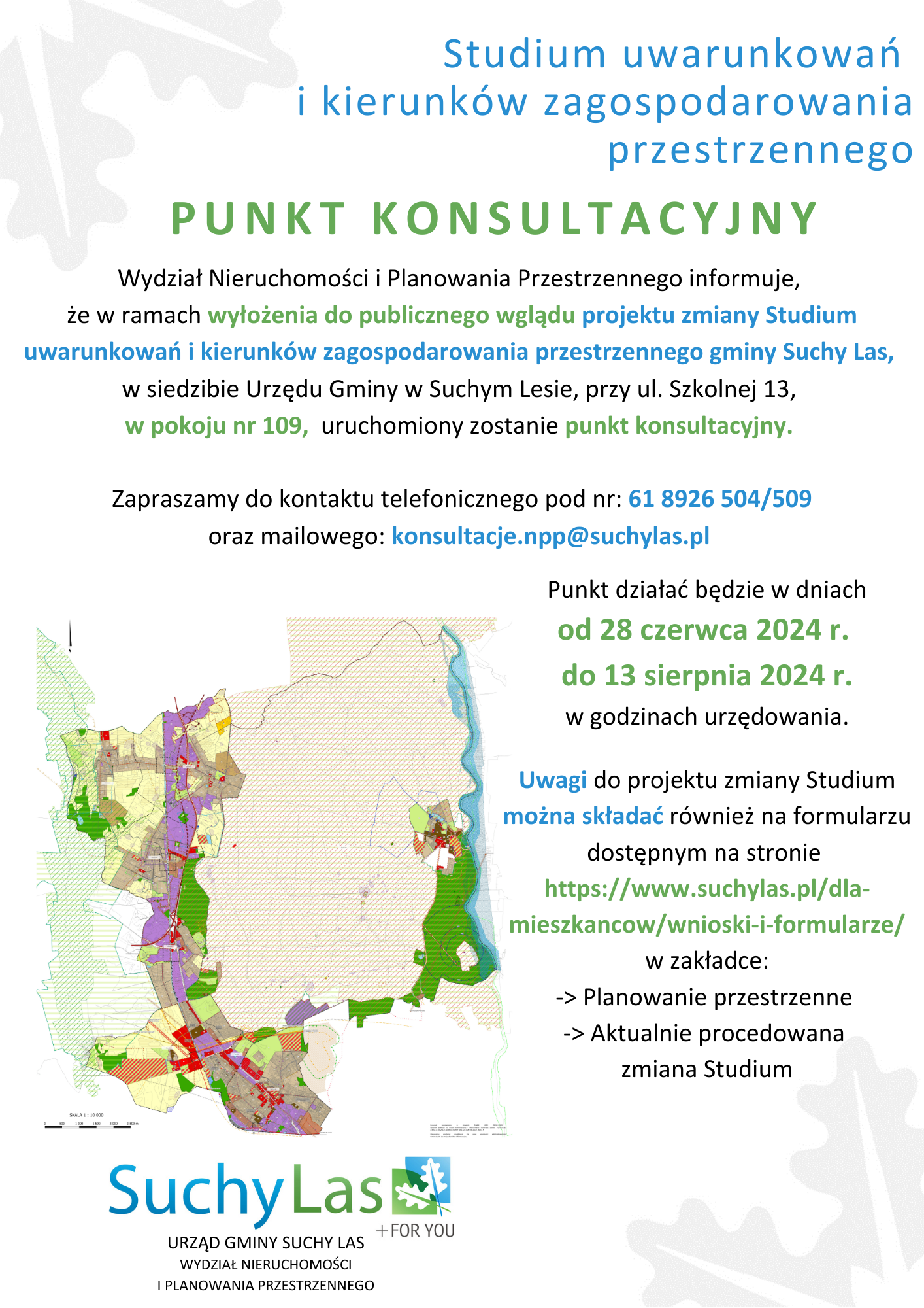 Plakat informujący o konsultacjach 