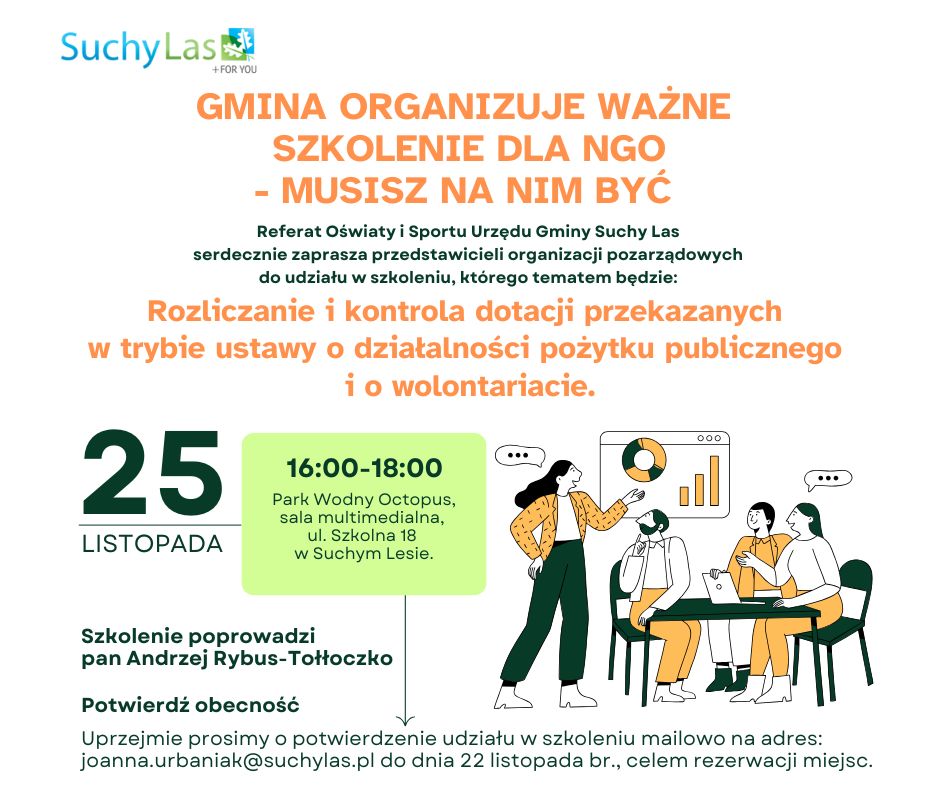Plakat zapraszający na szkolenie. 