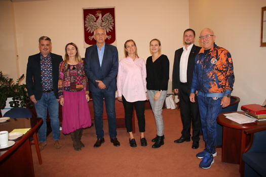 Rada Sportu z Wójtem Gminy w gabinecie wójta.