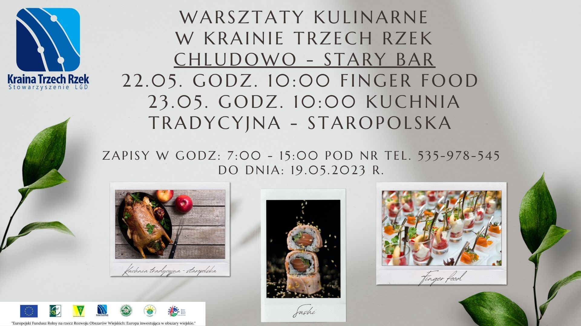 grafika do wydarzenia, zdjęcia trzech potraw