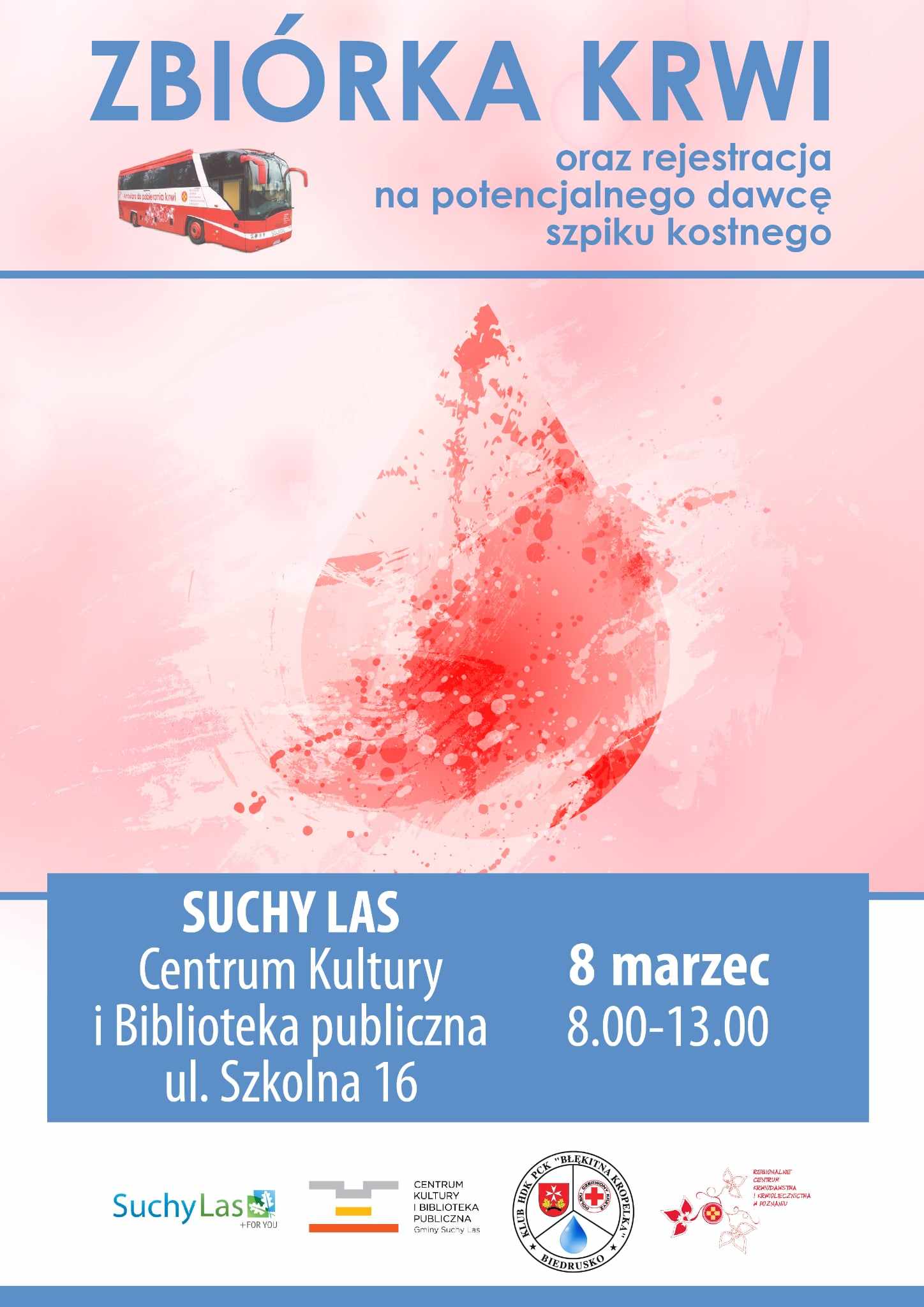 zbiórka krwi, suchy las, 8 marca 2025