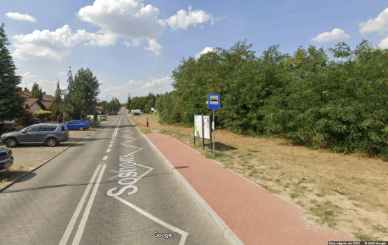 wycinek z maps goosgle street view z miejscem inwestycji