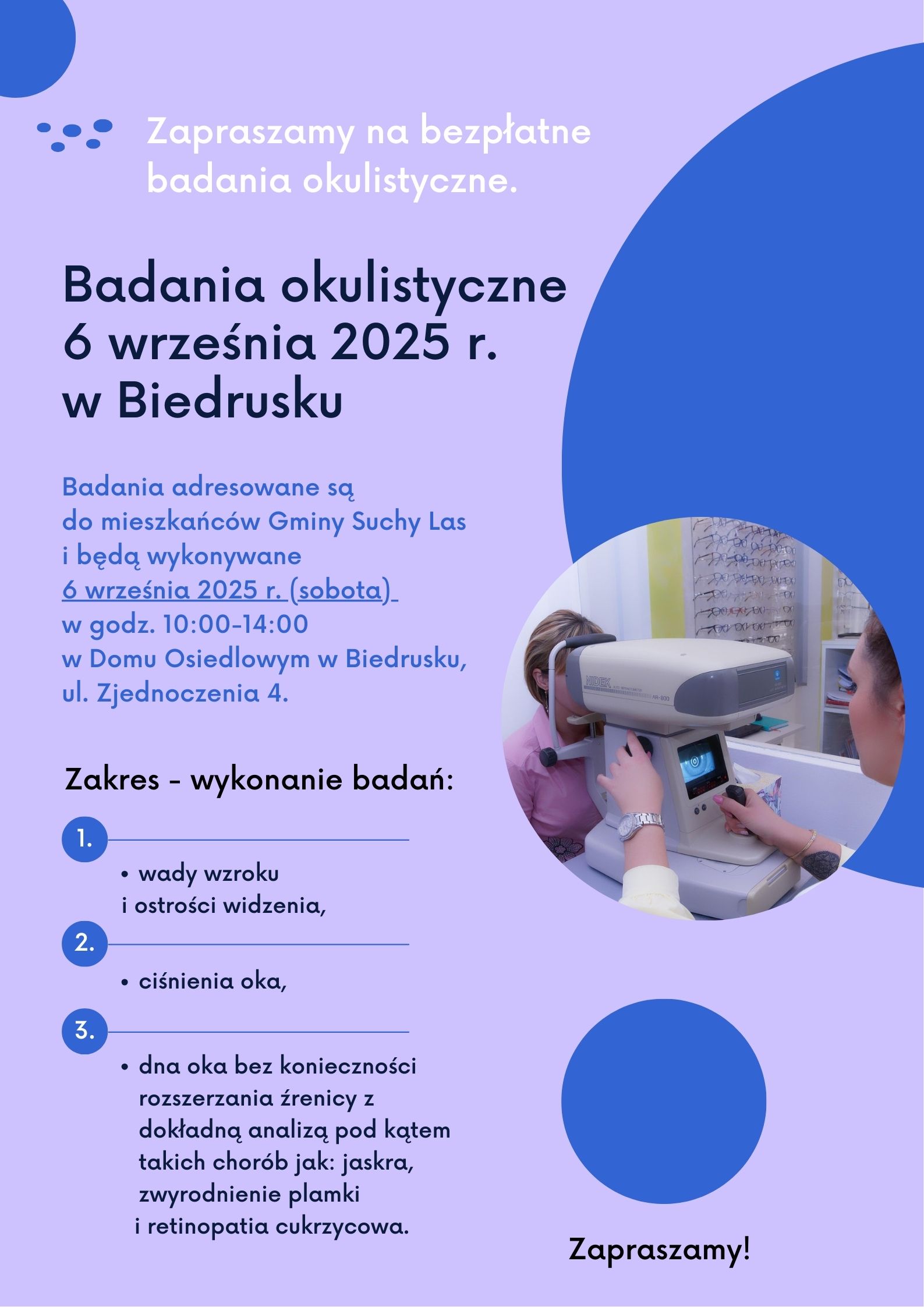 Plakat informujący o badaniu.