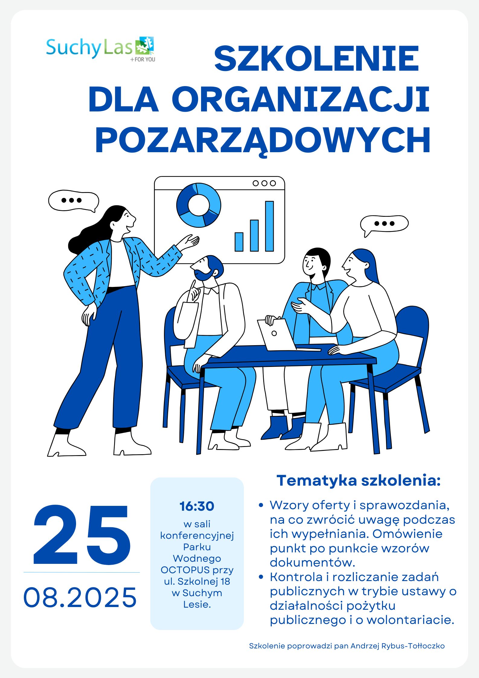 Plakat informujący o szkoleniu.