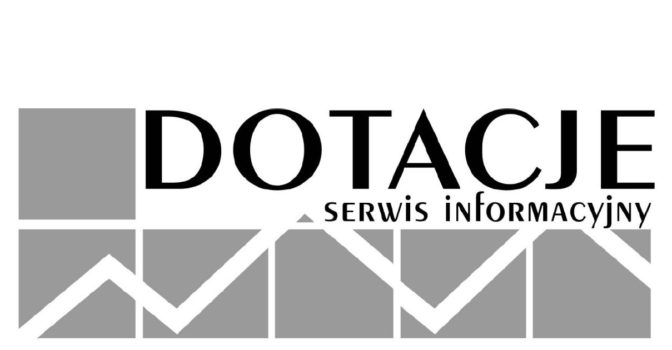 Szara grafika ze słowem dotacje.