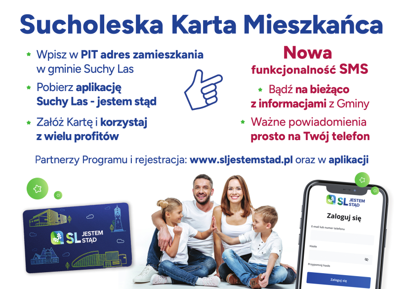 Informacje zawarte w poście oraz rodzina 4 osobowa, w tle karta i telefon.