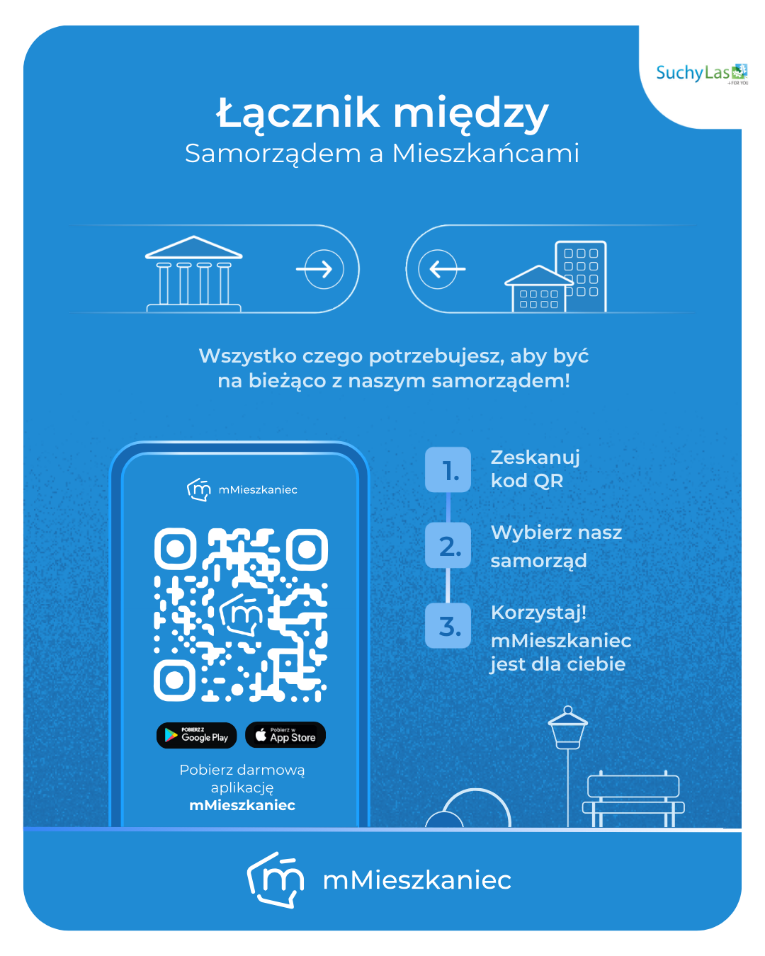 łącznik między samorządem a mieszkańcami. Zeskanuj kod QR, wybierz nasz samorząd, korzystaj!