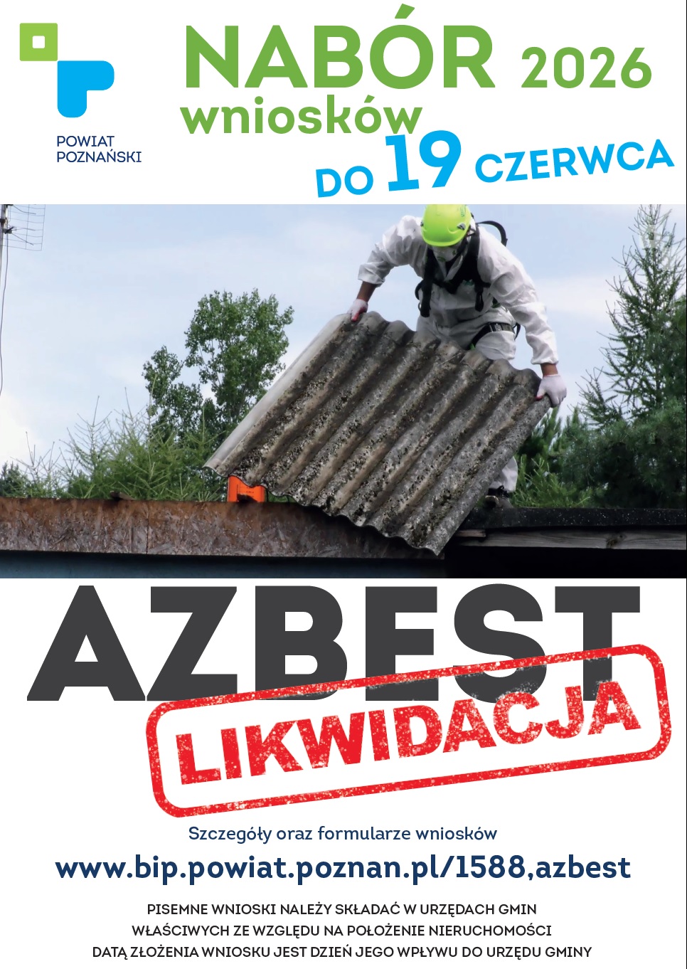 Plakat informujący o naborze wniosków.