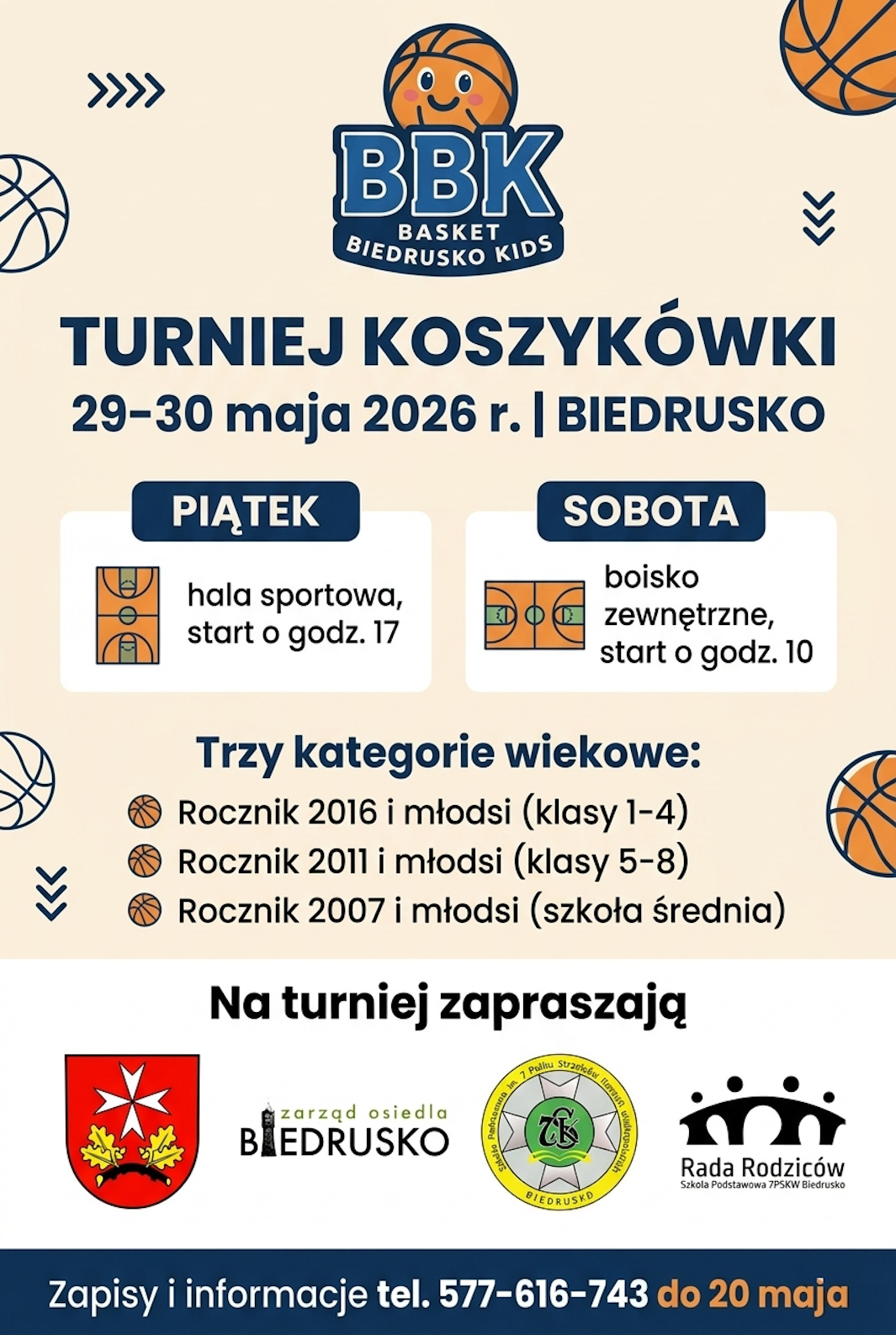 plakat informujący o turnieju