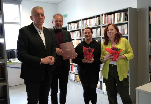 Wójt Gminy oraz Dyrektor CKiBP z pracownikami bibliotek.