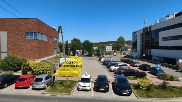 zdjęcia z wizualizacją czmkniętej cześci parkingu