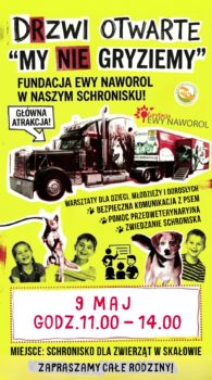 Plakat informujący o drzwiach otwartych w Skałowie.