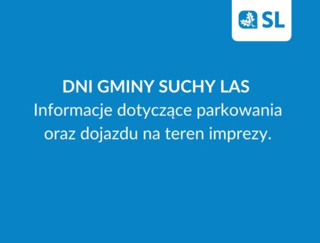 Niebiecka tablica ze skróconym logotypem gminy oraz tytułem komunikatu.