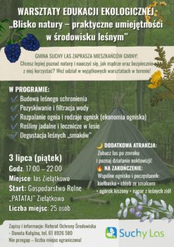 Plakat informujący o warsztatach.