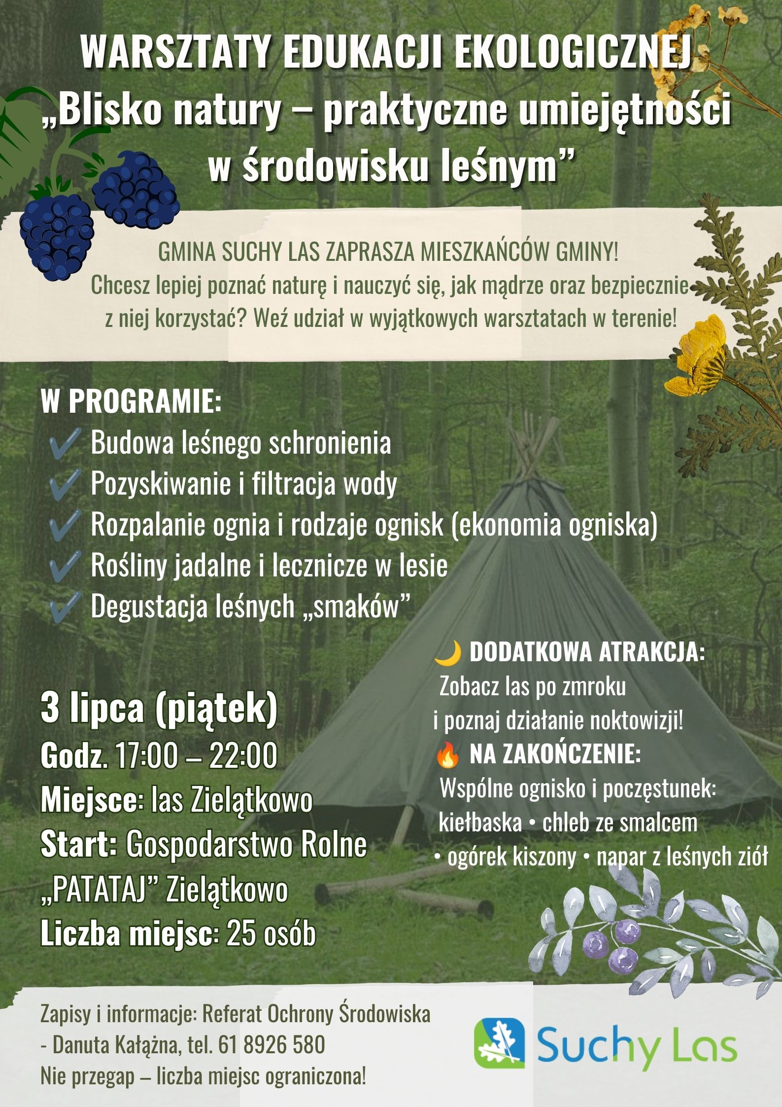 Plakat informujący o warsztatach.